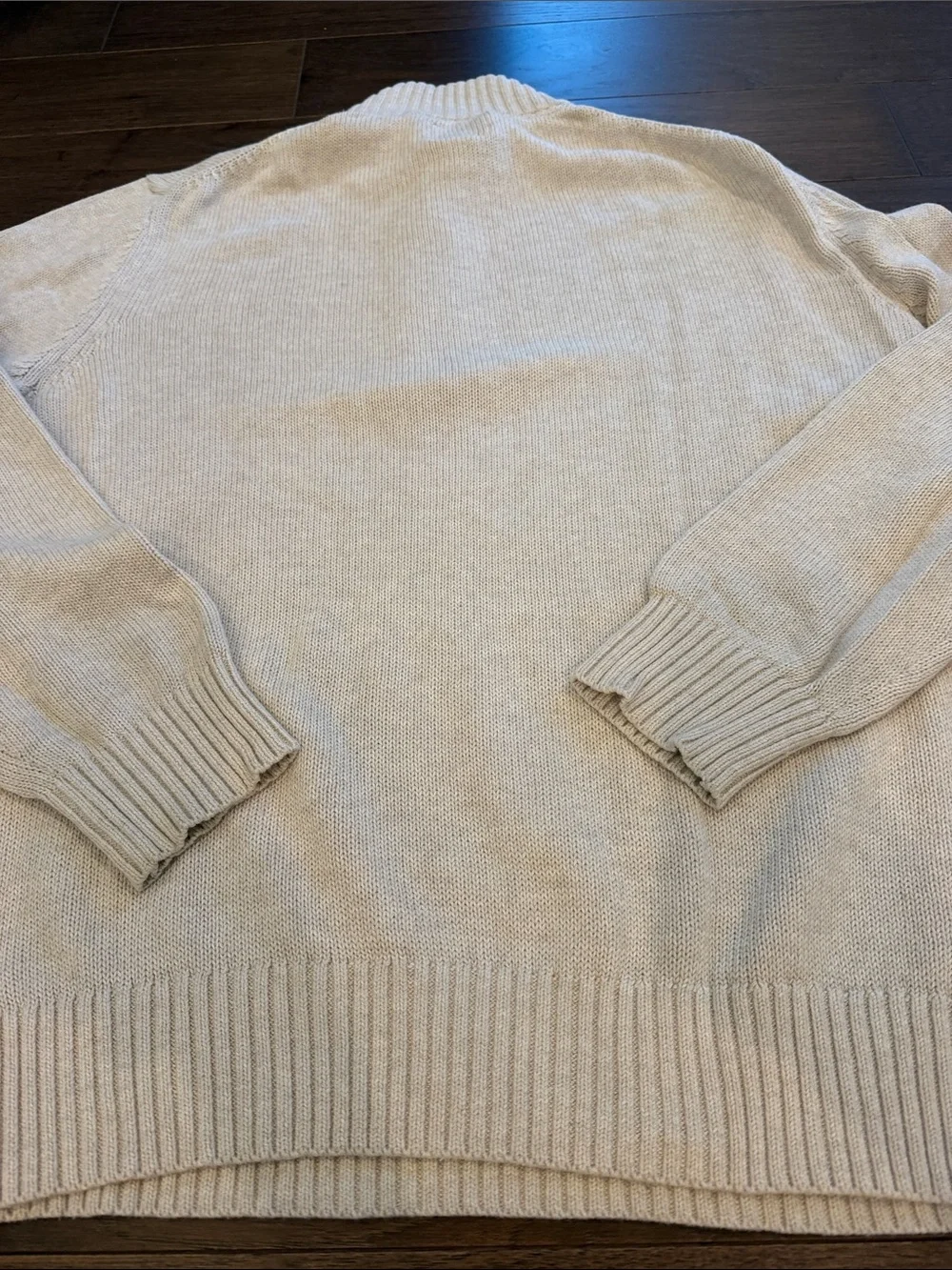 St. John's Bay Cream Half-Zip Ribbed Sweater Size Large - C47-044